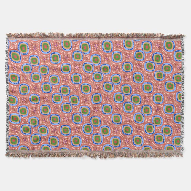 Tribal Circles Throw Blanket (Front)