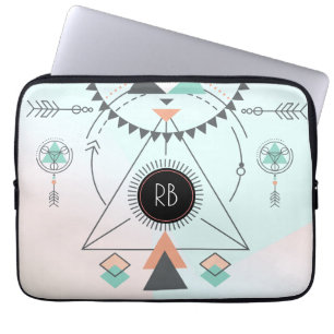 Tribal Colourful Geometric Totem Design Laptop Sleeve