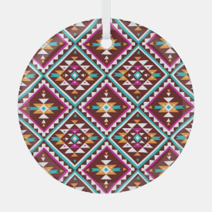 Tribal Colourful Geometry: Ethnic Vintage Beauty. Glass Tree Decoration