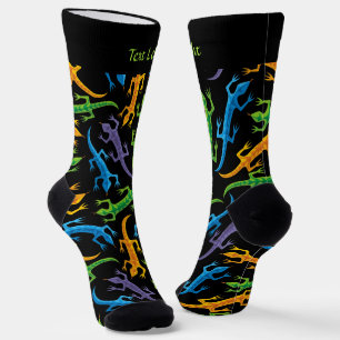 Tribal Colourful Lizards Pattern Socks