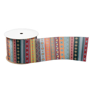Tribal Colourful Stripes Pattern Ribbon Satin Ribbon