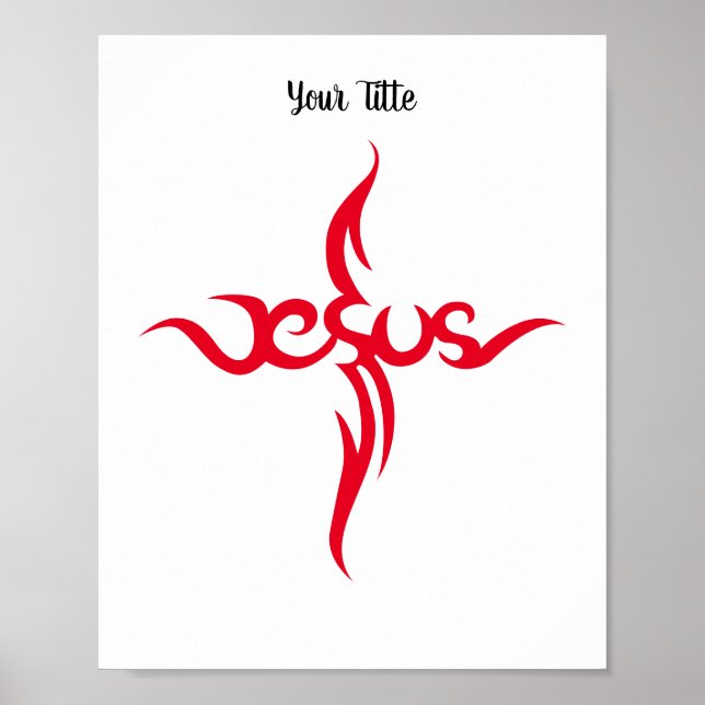 Tribal Cross Of Jesus Poster (Front)