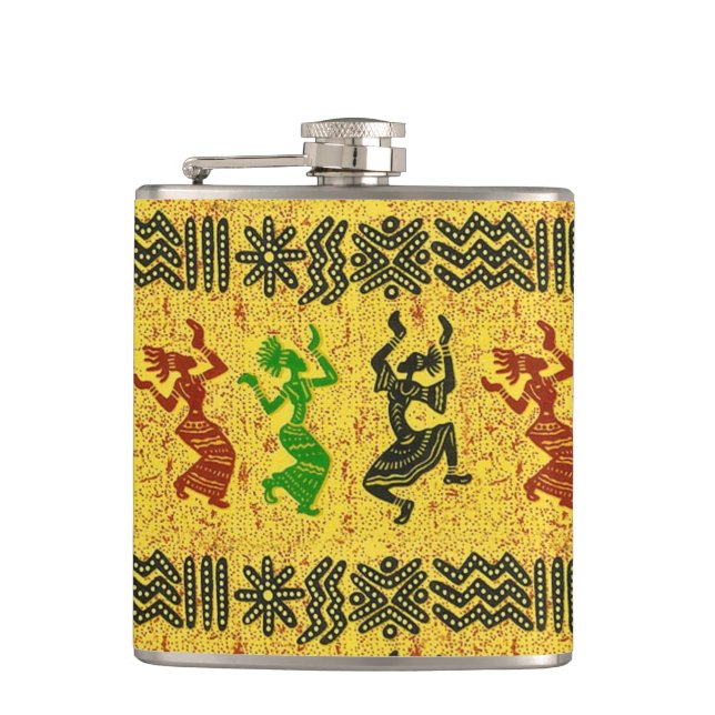 Tribal Dance Hip Flask (Front)