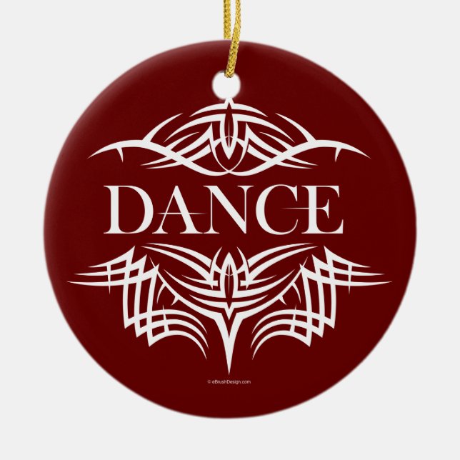 Tribal Dance (plain) Ceramic Tree Decoration (Front)