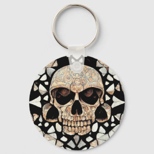 Tribal Decorative Ornament Mayan Skull Art Key Ring