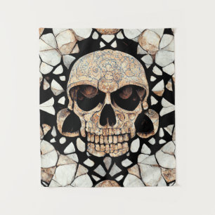 Tribal Decorative Ornament Mayan Skull Art Tapestry