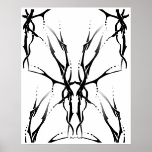 Tribal Deer Skull Tattoo Fantasy Digital Collage Poster