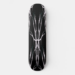 Tribal Deer Skull Tattoo Skateboard Deck - black