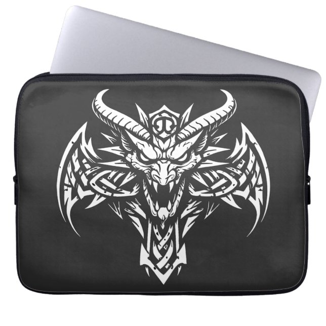    Tribal Demon Head Graphic by BurnsInHell Laptop Sleeve (Front)