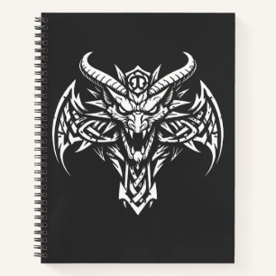 Tribal Demon Head Graphic by BurnsInHell Notebook