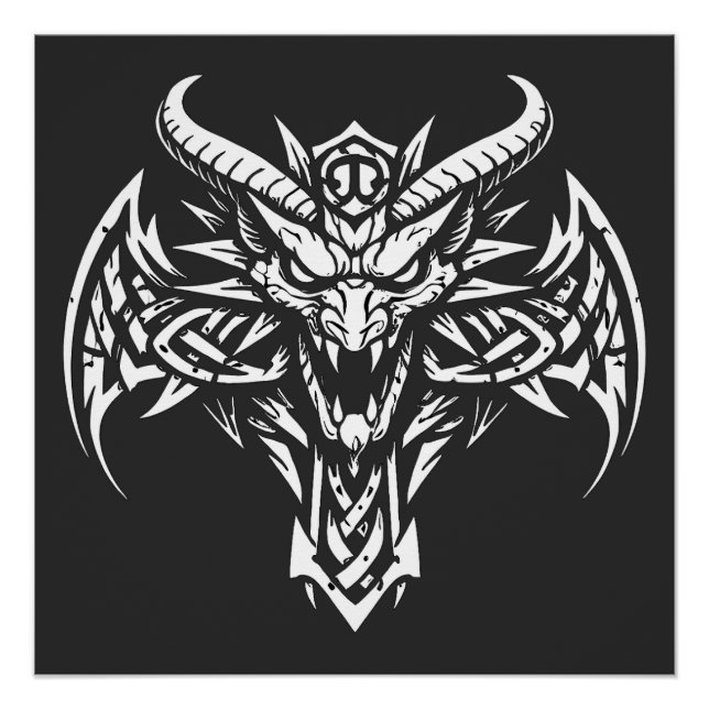    Tribal Demon Head Graphic by BurnsInHell Poster (Front)