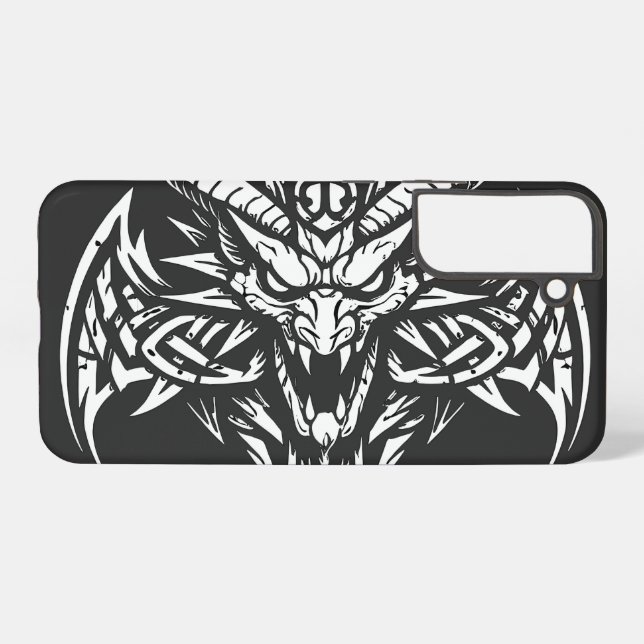    Tribal Demon Head Graphic by BurnsInHell Samsung Galaxy S22+ Case (Back Horizontal)