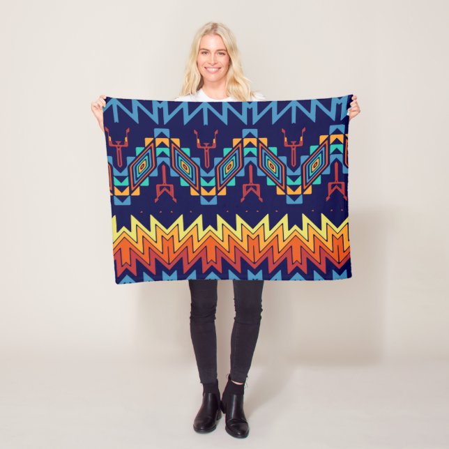 Tribal design abstract design fleece blanket (In Situ)
