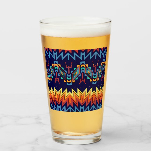 Tribal design abstract design glass (Front Filled)