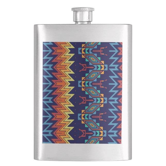 Tribal design abstract design hip flask (Front)
