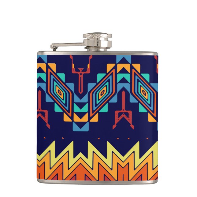 Tribal design abstract design hip flask (Front)