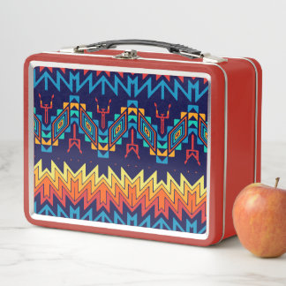 Tribal design abstract design metal lunch box