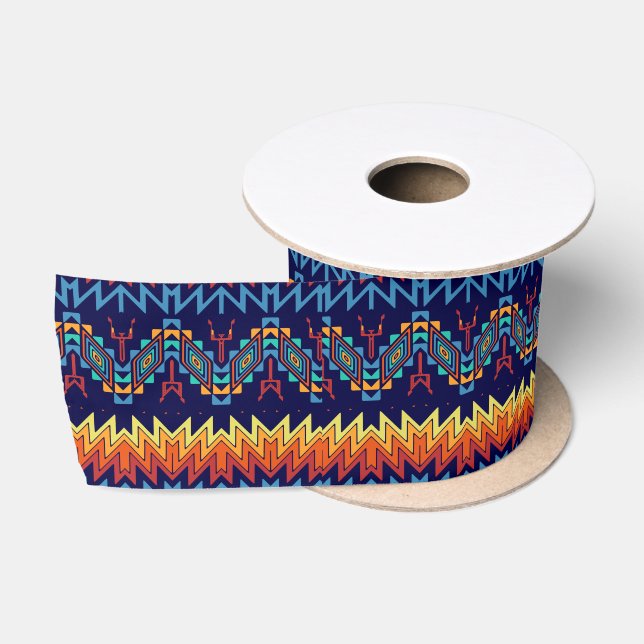 Tribal design abstract design satin ribbon (Spool)