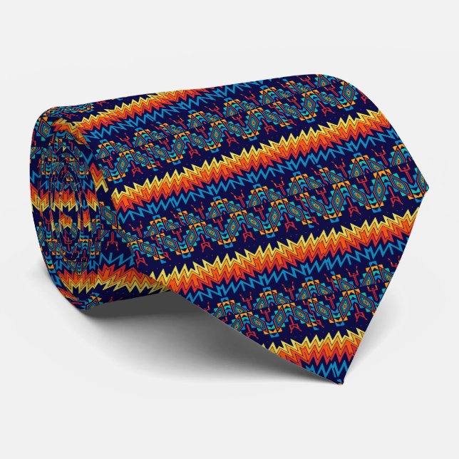 Tribal design abstract design tie (Rolled)