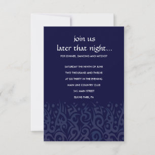 TRIBAL DESIGN Bar Bat Mitzvah Party Card Blue