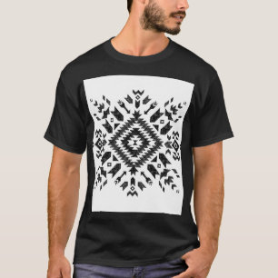 Tribal Design: Black White Hand-Drawn T-Shirt