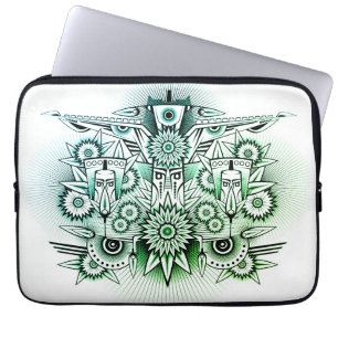Tribal Design Green Tint Laptop Sleeve