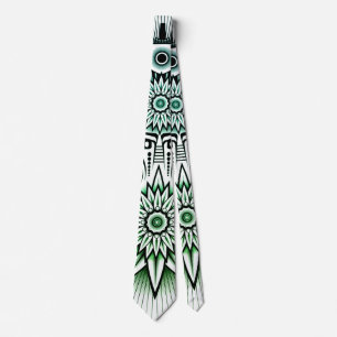 Tribal Design Green Tint Tie