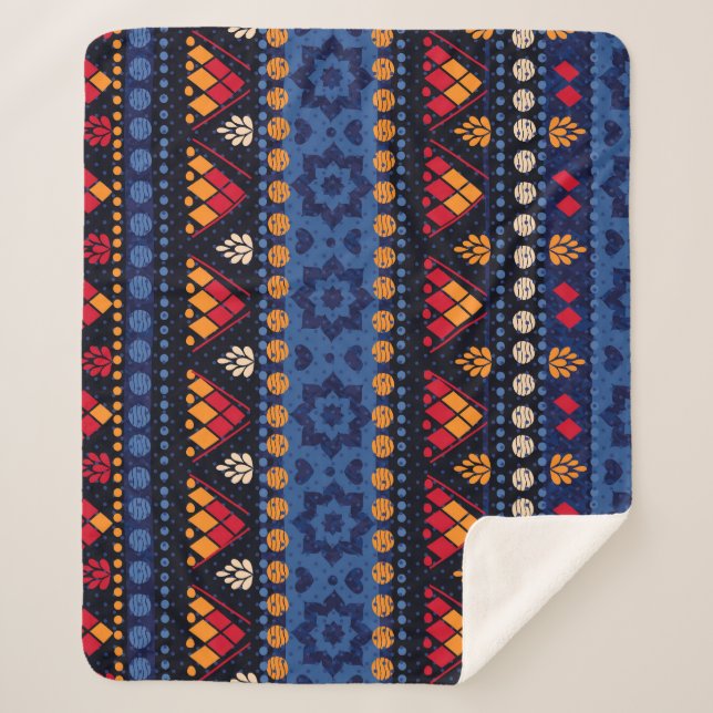 Tribal Design: Multifunctional Seamless Pattern. Sherpa Blanket (Front)