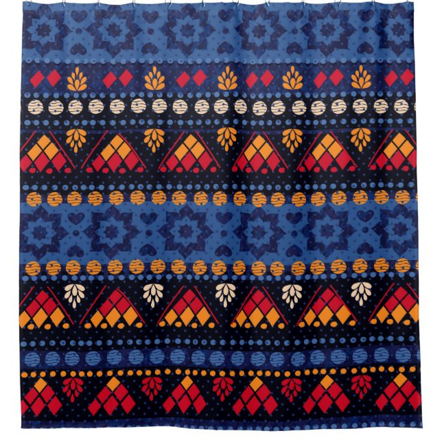 Tribal Design: Multifunctional Seamless Pattern. Shower Curtain (Front)