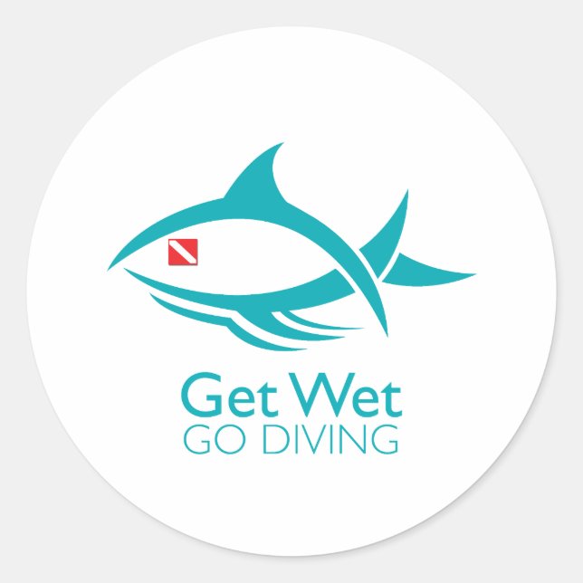 Tribal Dive Fish Classic Round Sticker (Front)
