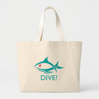 Tribal Dive Fish Large Tote Bag