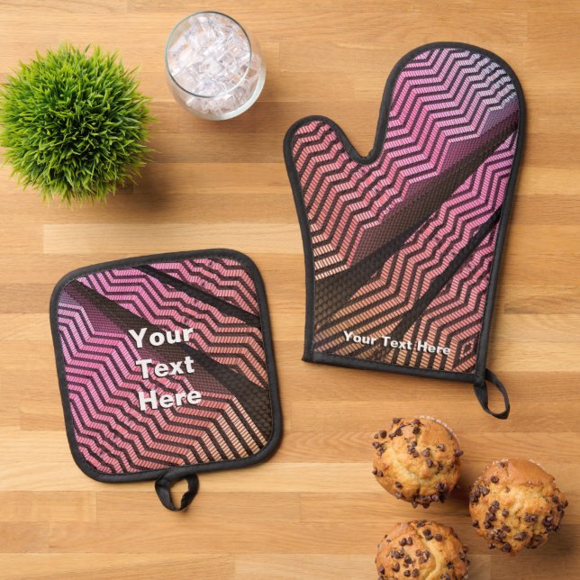 Tribal Divisions Oven Mitt & Pot Holder Set (Top Down)