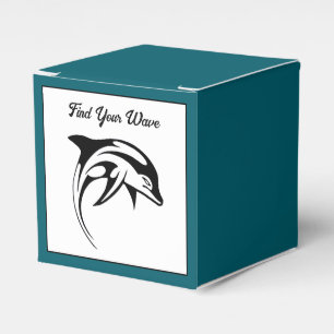 Tribal Dolphin Design Stylised Geometric Ocean Art Favour Box