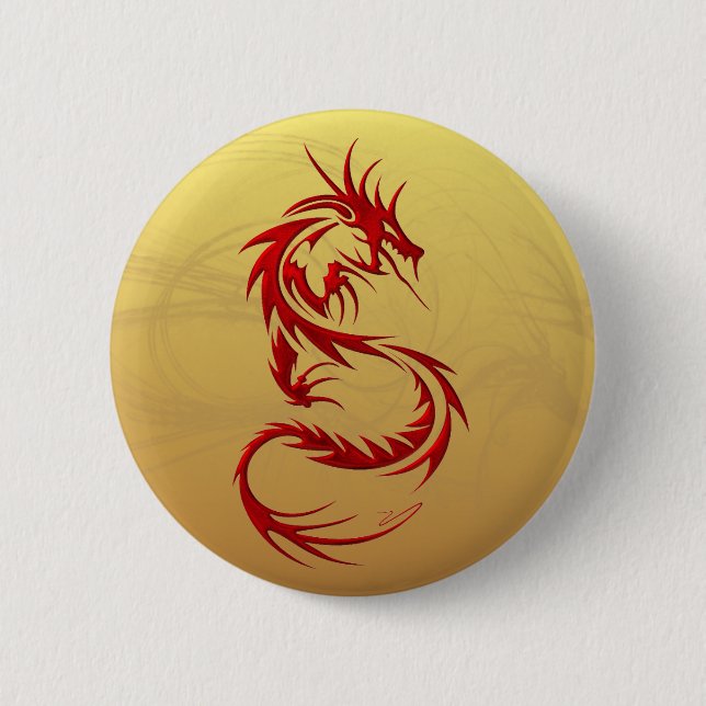 Tribal Dragon 6 Cm Round Badge (Front)