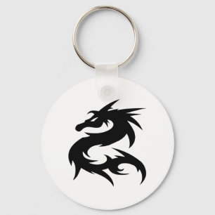 Tribal Dragon Silhouette Key Ring