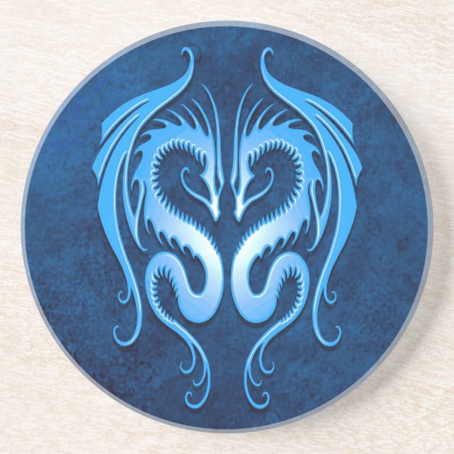 Tribal Dragons, blue Coaster (Front)
