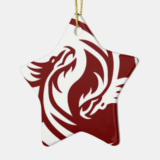 Tribal Dragons Yin Yang (Customisable) Ceramic Tree Decoration