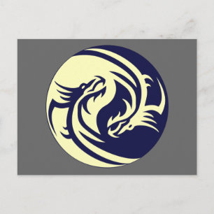 Tribal Dragons Yin Yang (Customisable) Postcard