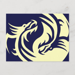 Tribal Dragons Yin Yang (Customisable) Postcard