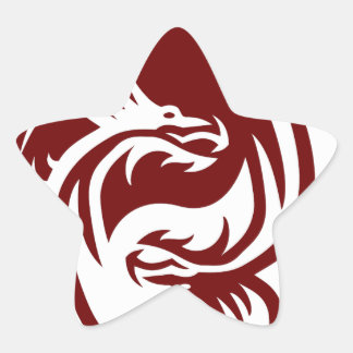 Tribal Dragons Yin Yang (Customisable) Star Sticker