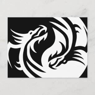 Tribal Dragons Yin Yang (Customise It!) Postcard