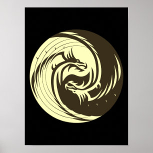 Tribal Dragons Yin Yang (Customise it!) Poster