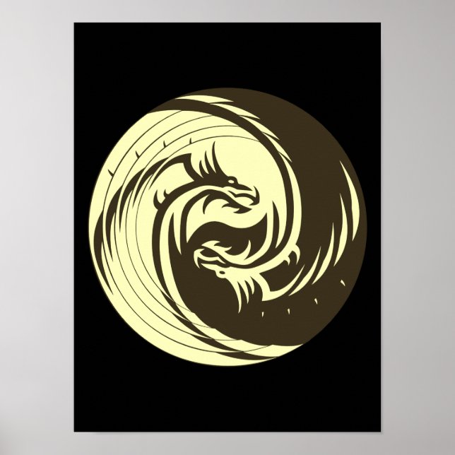 Tribal Dragons Yin Yang (Customise it!) Poster (Front)