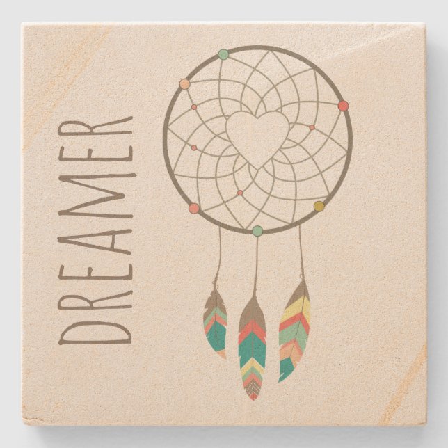 Tribal Dream Catcher Stone Coaster (Front)