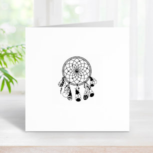 Tribal Dreamcatcher Boho 1x1 Rubber Stamp