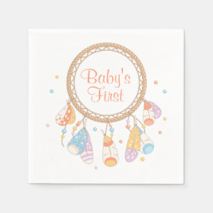 Tribal Dreamcatcher Boho Baby First 1st Birthday Napkin