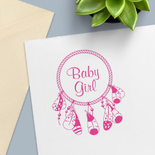 Tribal Dreamcatcher Boho Baby Girl Self-inking Stamp