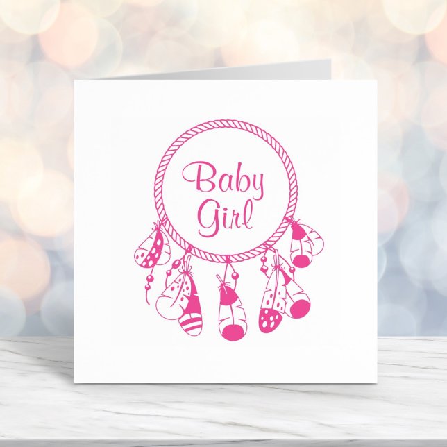 Tribal Dreamcatcher Boho Baby Girl Self-inking Stamp (Creator Uploaded)