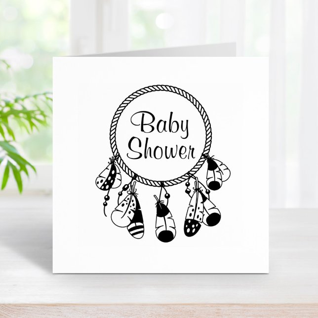 Tribal Dreamcatcher Boho Baby Shower Rubber Stamp (Creator Uploaded)