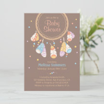 Tribal Dreamcatcher Boho Brown Baby Shower